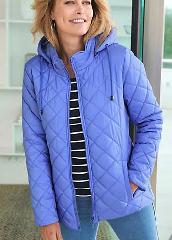 Showerproof Hooded Quilted Jacket by Cotton Traders | Look Again