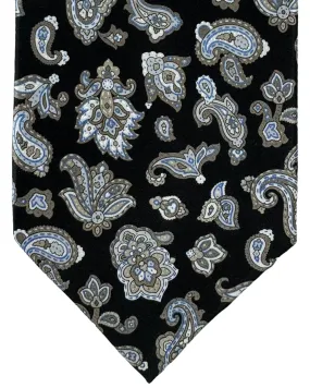 Stefano Ricci Tie Black Taupe Paisley Ornamental Design