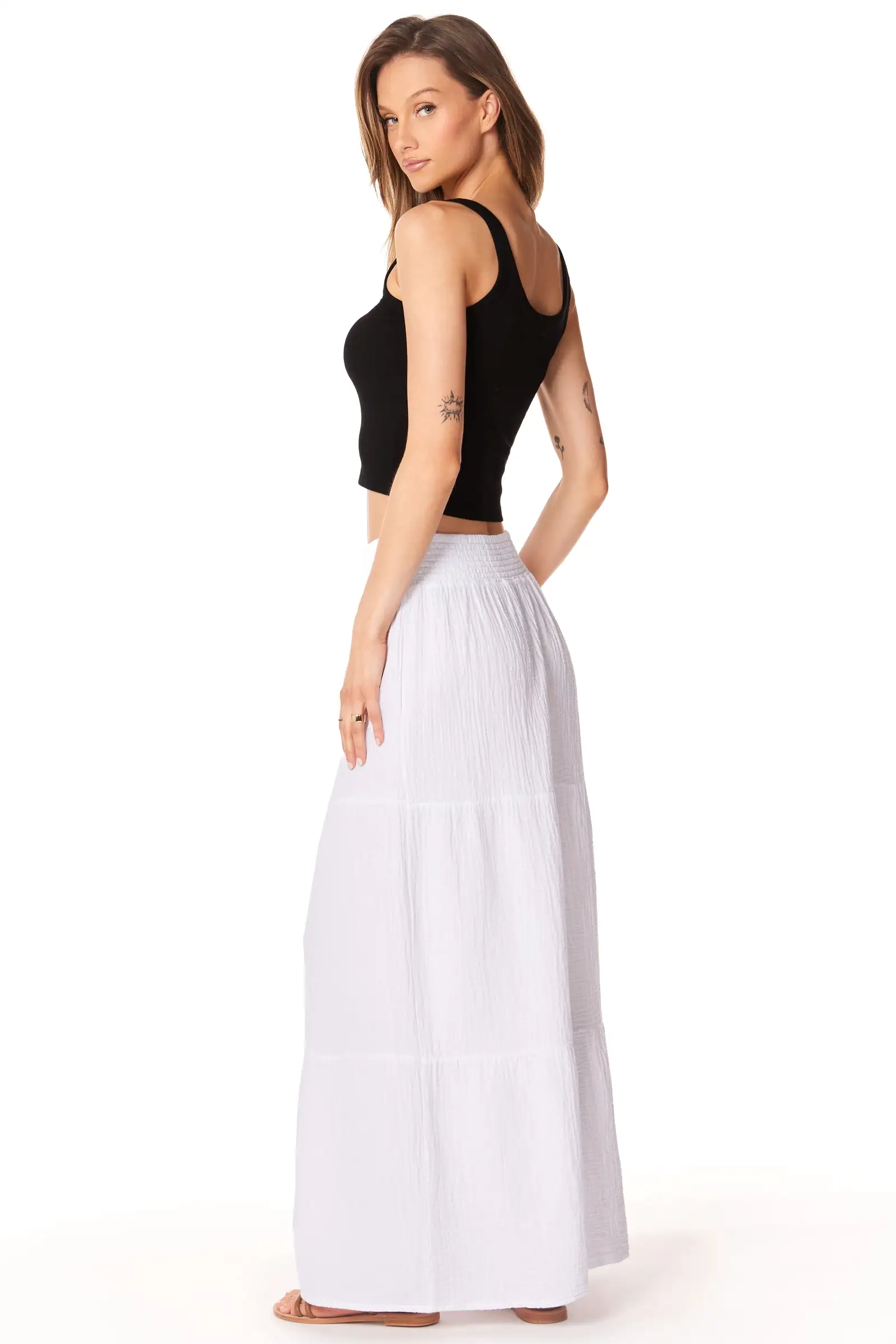 TIERED MAXI SKIRT