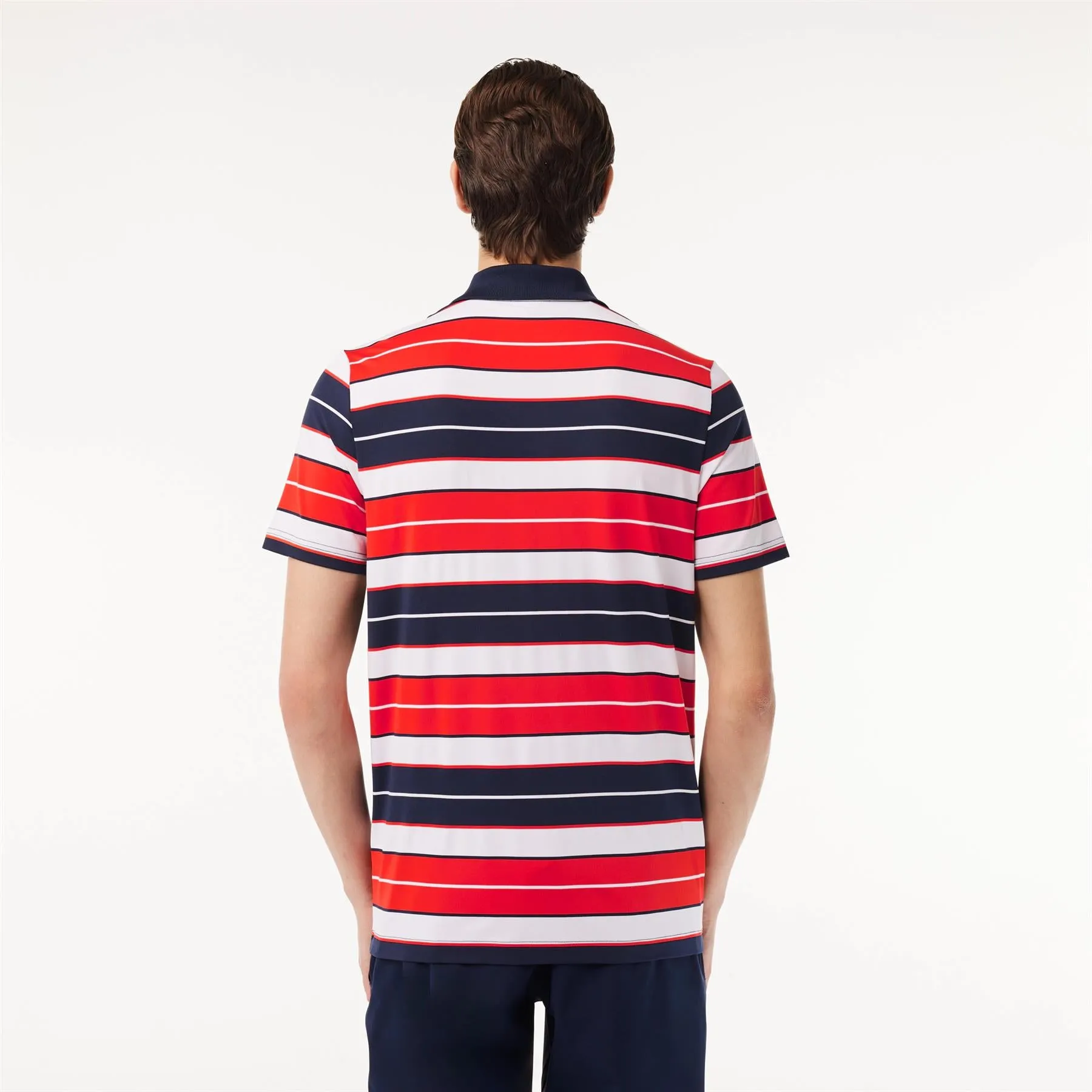 Ultra-Dry Regular Fit Striped Polo Red/White/Navy - SS24