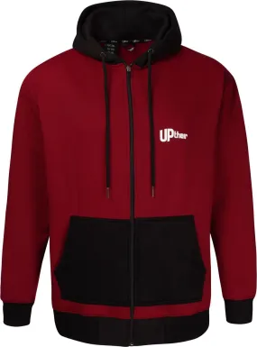 Uptheir Cut & Sew Nail Zip Hoody - Red Black