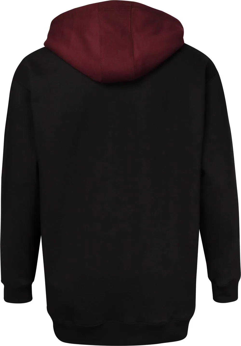 Uptheir Fly Me To The Moon Cut & Sew Contrast Panel Hoody - Burgundy