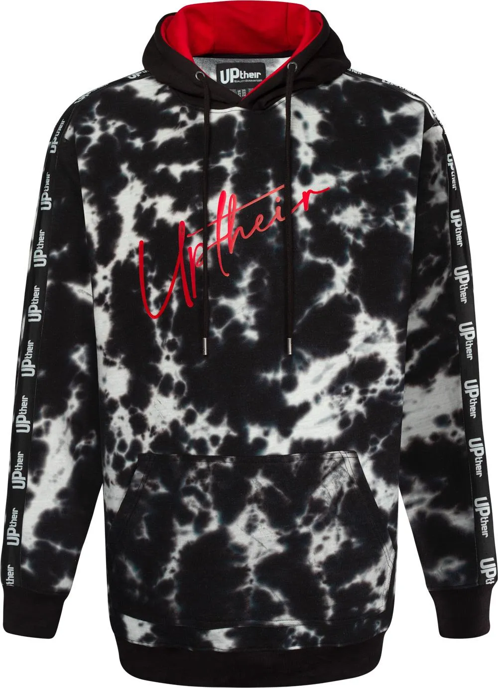 Uptheir Liberty All Over Tie Dye Print Hoody - Black