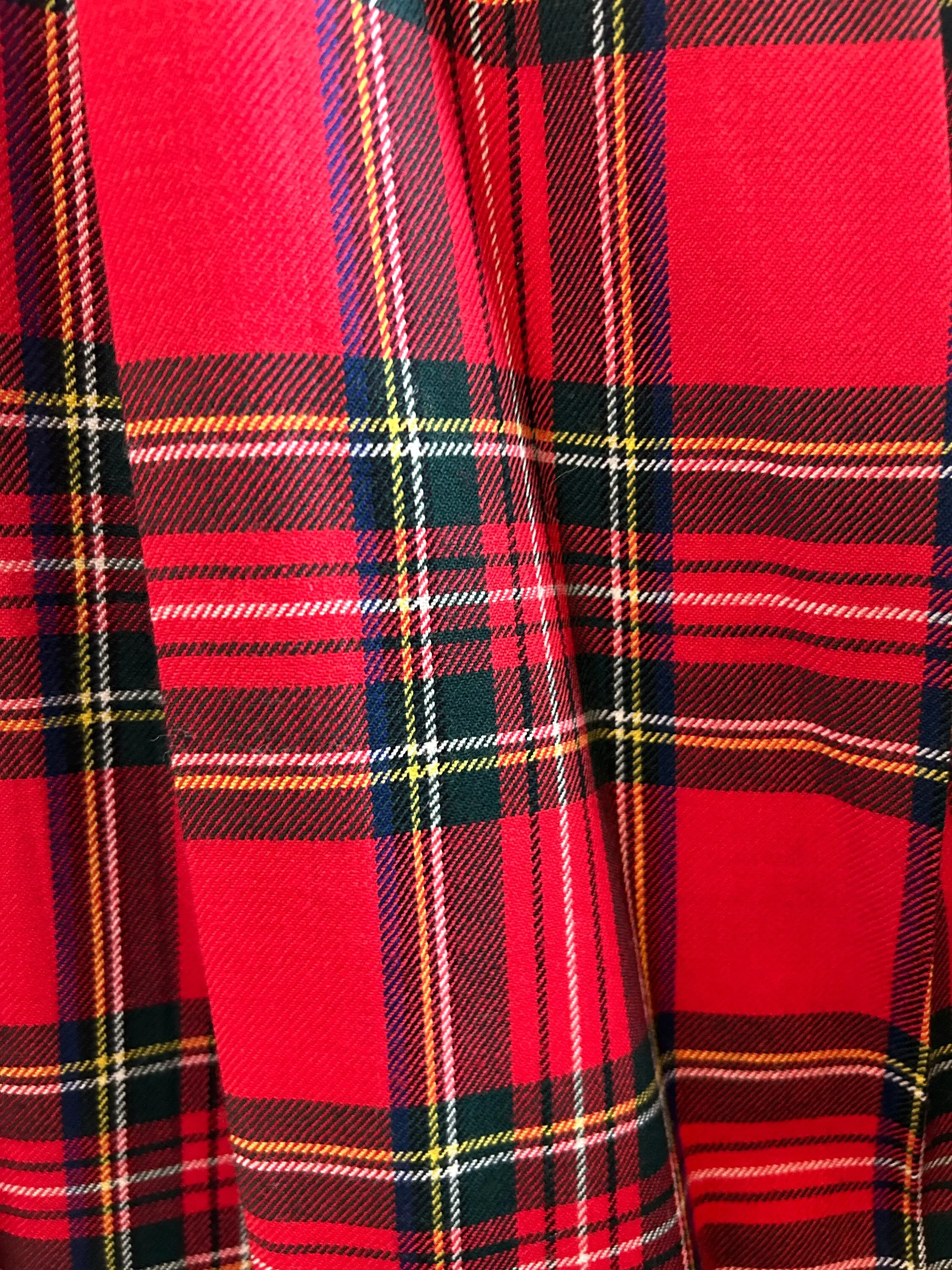 Vintage 1950s Red Tartan Plaid Maxi  / 50s Retro Holiday Skirt / Size XS S