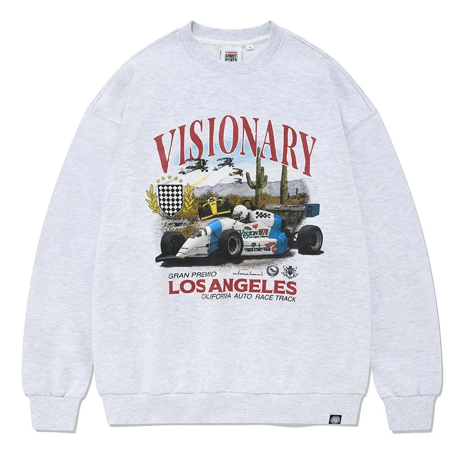 Vision Street Wear  |Unisex Street Style Long Sleeves Logo Sweatshirts