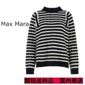 Weekend Max Mara  |Stripes Wool Long Sleeves V-neck & Crew neck