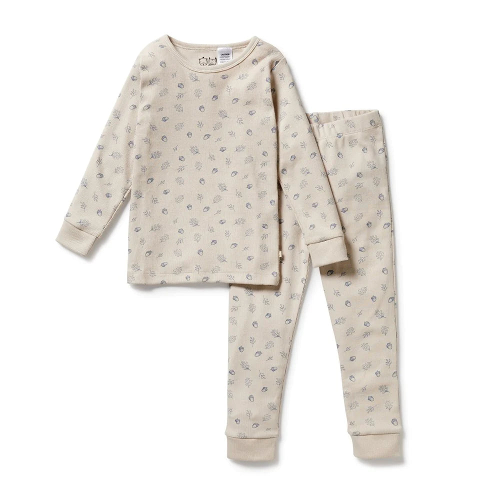 Wilson & Frenchy Organic Long Sleeved Pyjamas - Falling Oak