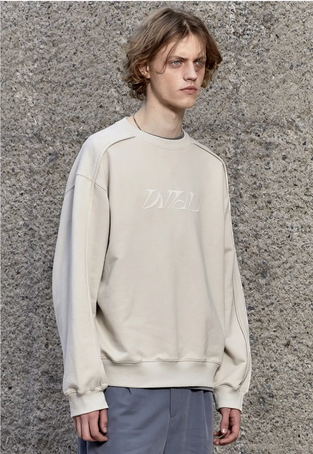 WOOALONG  |Unisex Street Style Long Sleeves Logo Sweatshirts